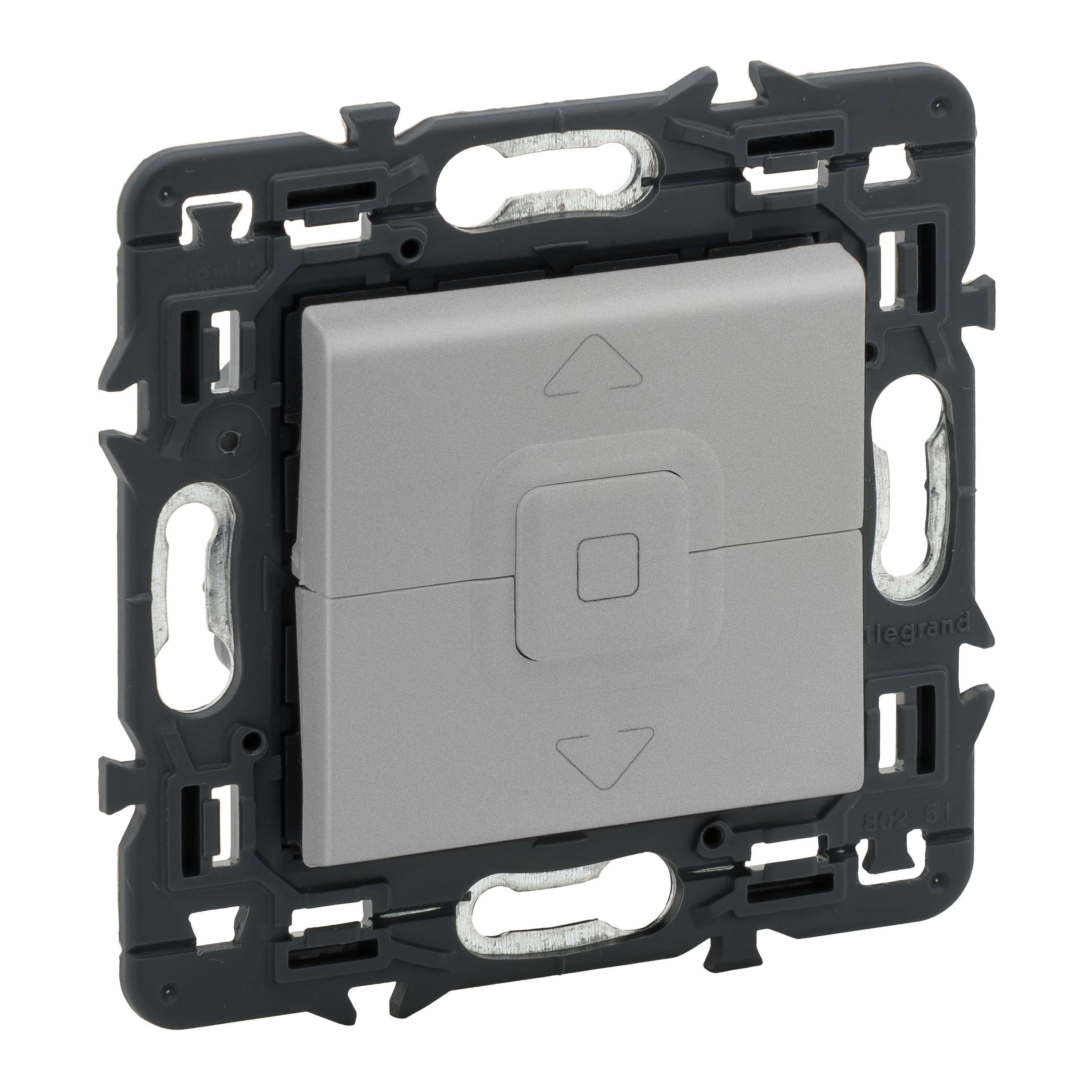 LEGRAND - Interruptor para persianas Valena Next - 6A - con enclavamiento mecánico - Aluminio