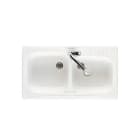 ROCA - FREGADERO 800X500 2 CUBETAS LEMAN BLANCO