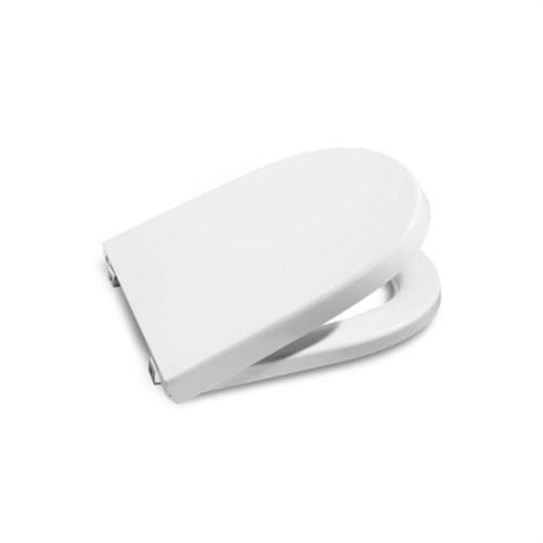 ROCA - Asiento aro cerrado+tapa con bisagra inoxidable blanco