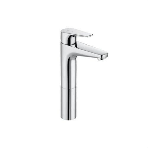 ROCA - Mezclador caño alto para lavabo con aireador cuerpo liso cromo
