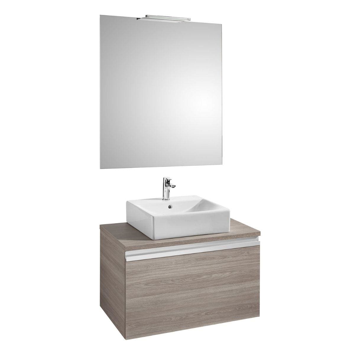 ROCA - Conjunto mueble HEIMA LED espejo 800 fresno