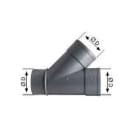 CREARPLAST - Derivación simple M-H DSM-105 diámetro 50 45°