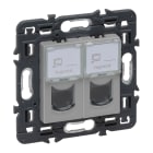 LEGRAND - Base informática RJ45 Valena Next - Cat.6 - UTP - doble - conexión rápida Toolless - Aluminio
