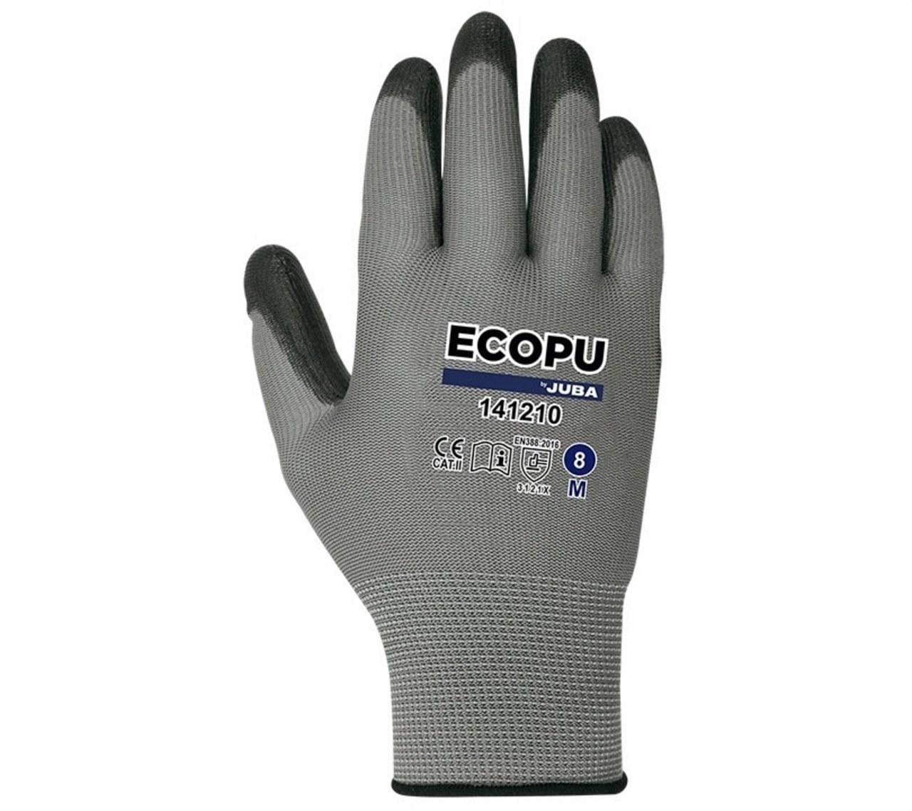 JUBA - Guante poliéster ECO-PU con palma poliuretano talla 7
