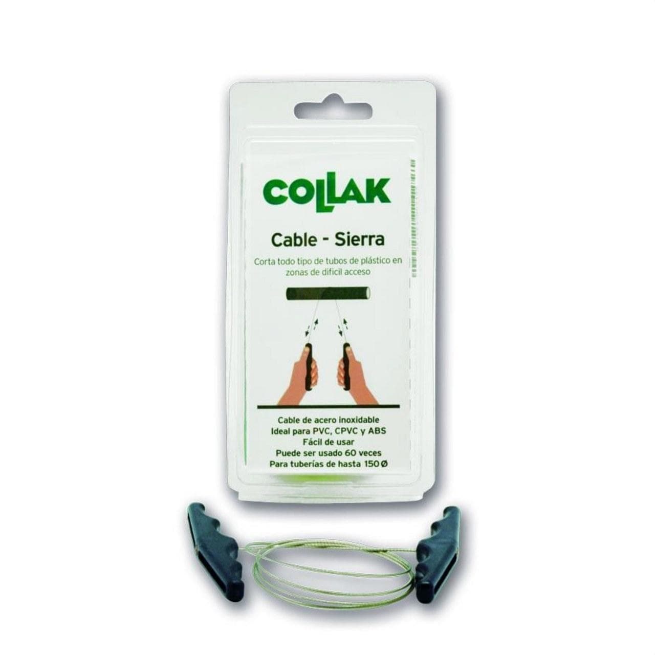 COLLAK - Cable-sierra de acero para cortar tubos plástico 90cm