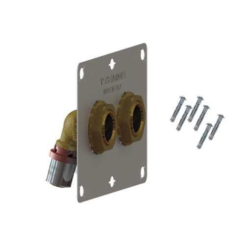 TIEMME - Racor terminal 105° + placa de prensar 11664CG 16x1/2" para tubo multicapa