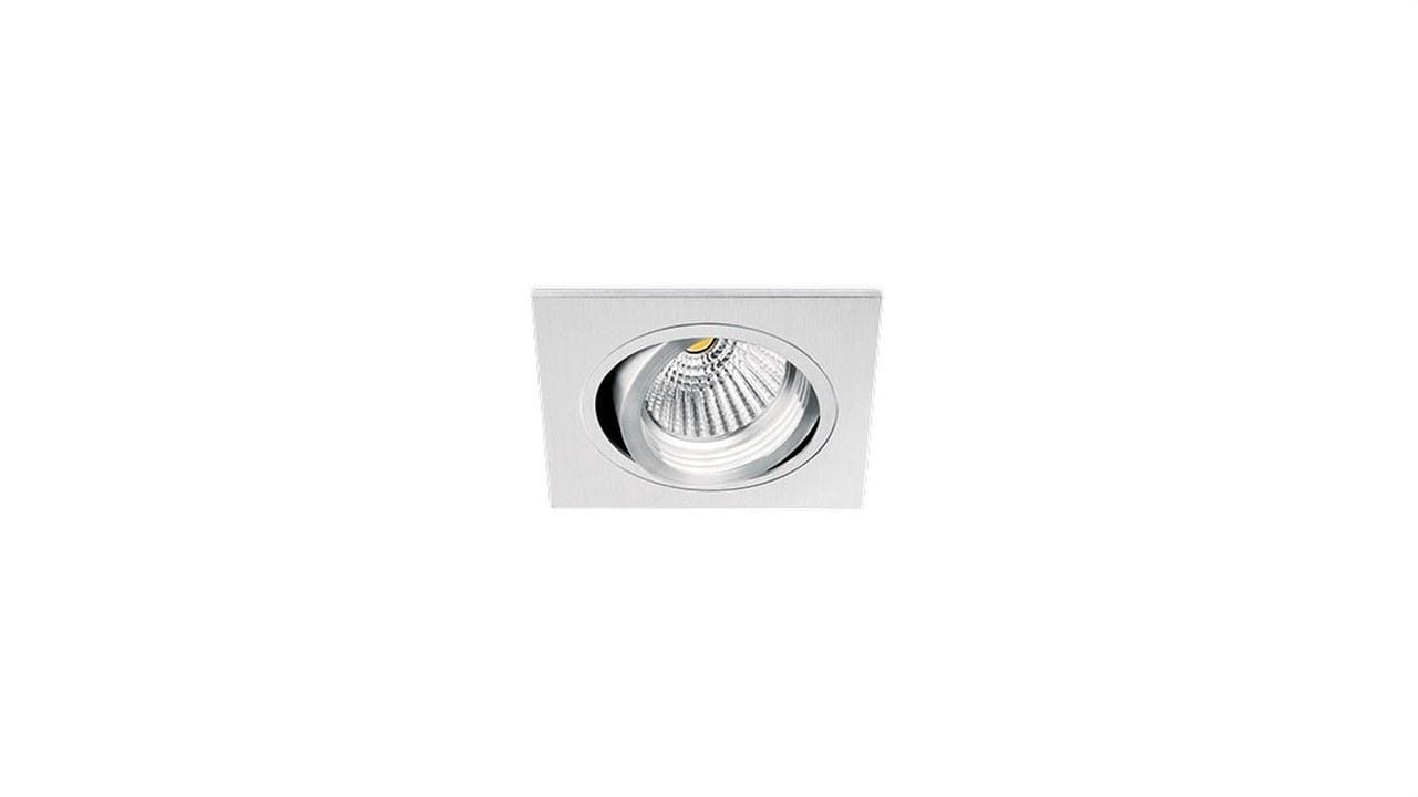 OSCALUZ - Empotrable halógena cuadrado orientable 12V anodizado plata satinado