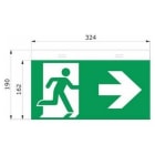 DAISALUX - Placa señalización banderola Hydra flecha derecha verde