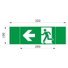 DAISALUX - Rotulo emergencia Argos 200x100 flecha izquierda verde