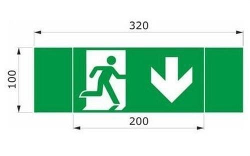 DAISALUX - Rotulo emergencia Argos 200x100 flecha abajo verde