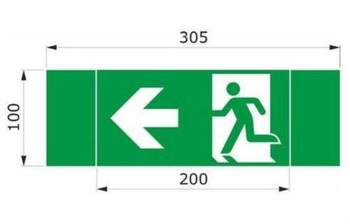 DAISALUX - Rotulo emergencia Hydra 200x100 flecha izquierda verde