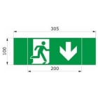 DAISALUX - Rotulo emergencia Hydra 200x100 flecha abajo verde