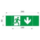 DAISALUX - Rotulo emergencia Argos-M 180x90 flecha abajo
