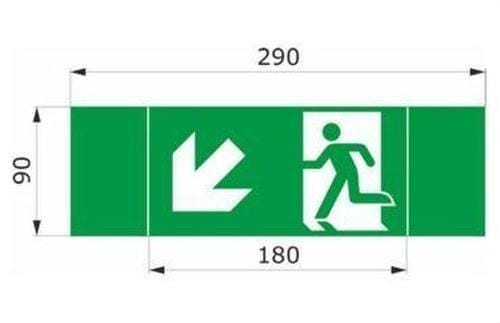 DAISALUX - Rotulo emergencia Argos-M 180x90 RTD1433 verde