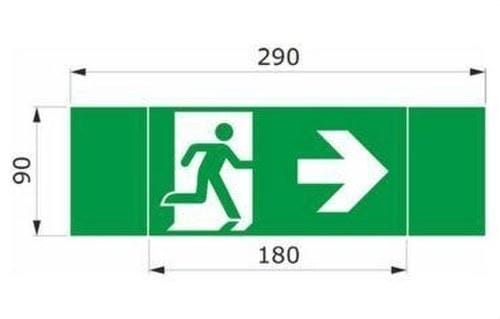 DAISALUX - Rotulo emergencia Argos-M 180x90 flecha derecha verde