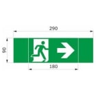 DAISALUX - Rotulo emergencia Argos-M 180x90 flecha derecha verde