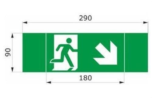 DAISALUX - Rotulo emergencia Argos-M 180x90 RTD1432 verde