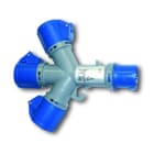 IDE - Base múltiple IP44 2 polos + tierra 230V 16A 1 clavija 3 bases