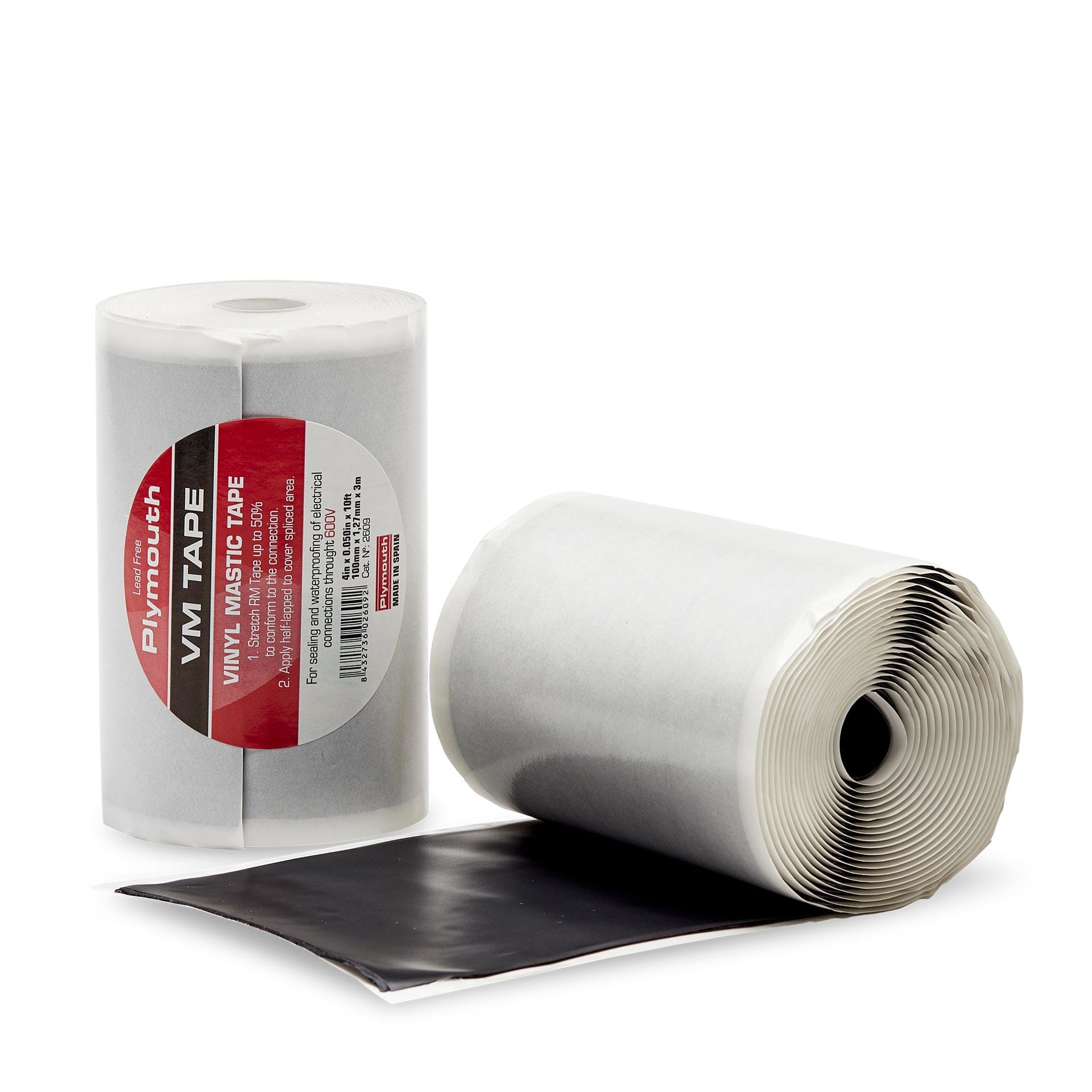 PLYMOUTH - Compuesto aislante masilla-vinilo autosoldable SELLADO empalmes hasta 1kV 3m x 102mm x 1,3mm Negro Bolsa E