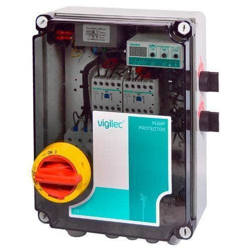 TOSCANO - VIGILEC ZERO DRAIN DOBLE SENSOR, 2 BOMBAS DE REBOMBEO, 230/400VAC, 22A, CONTROL POR SENSOR DE NIVEL EXTERNO 4-20MA / BOYAS