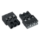 WAGO - Conector Serie 770 M de 3P sin carcasa negro
