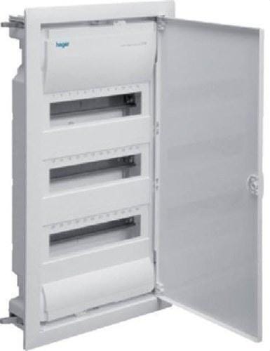 HAGER - Caja empotrar pared hueca golf VH 3 filas con 36 módulos puerta blanca