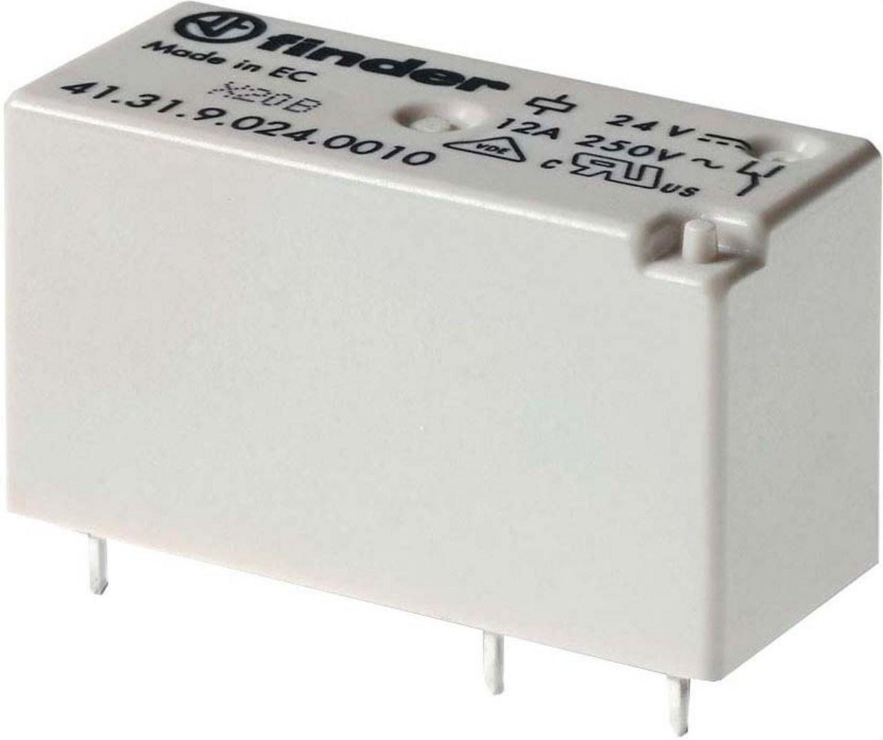 FINDER - Mini-relé para circuito impreso-reticulado 3,5mm SERIE 41, 1 contacto conmutado, 12A, AgNi, 230V AC