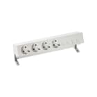 SIMON - Kit de sobremesa completo SIMON 400 con 4 bases de enchufe schuko+placa para 4 conectores RJ45 blanco