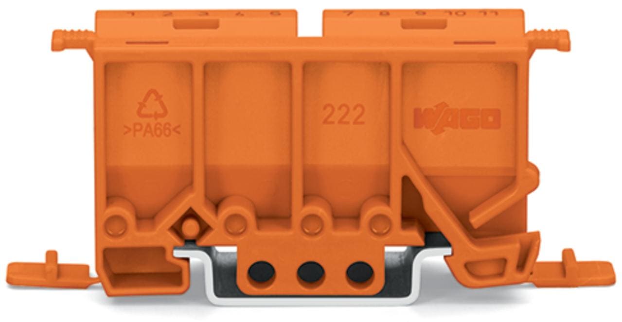 WAGO - Adaptador Serie 222 de fijación de hasta 5P naranja
