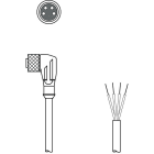 LEUZE - CONECTOR ACODADO M8  5MTS KD U-M8-4W-V1-050