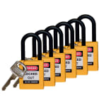 BRADY - 38MM SAF PADLOCK W/PS YELLOW KD 6 PK 38MM SAFETY PADLOCK YELLOW KD 6 PK 38.00 MM 86.50 MM