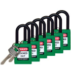BRADY - 38MM SAF PADLOCK W/PS GREEN KD 6 PK 38MM SAFETY PADLOCK GREEN KD 6 PK 38.00 MM 86.50 MM
