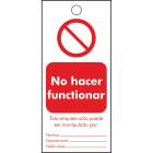 BRADY - TAG-ESP DO NOT START 110X50MM PK 10 ETIQUETA ¿NO HACER FUNCIONAR¿ 50 X 110 MM 50.00 MM 110.00 MM
