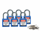 BRADY - COMPACT CABLE PADLOCK BLUE 20CM KA/6PK SAFETY PA