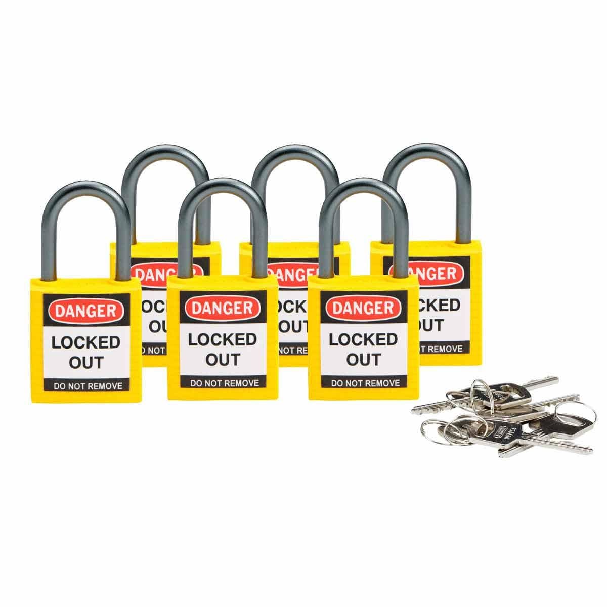 BRADY - SAFETY PADLOCKS - COMPACT COMPACT SAFE PADLOCK 25MM SHA KD YEL/6