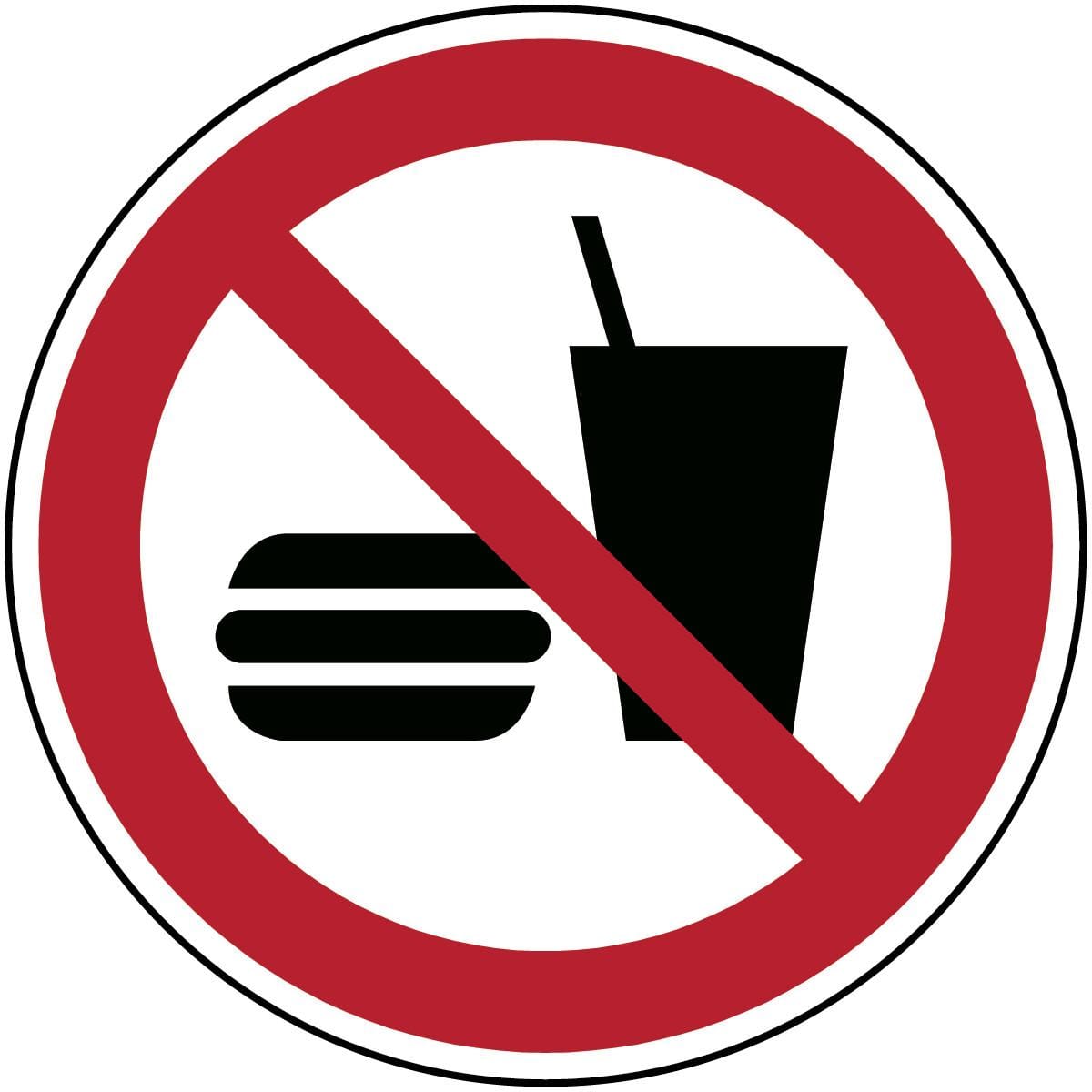 BRADY - ISO SAFETY SIGN - NO EATING OR DRINKING PIC P022-DIA 200-AL-CRD/1