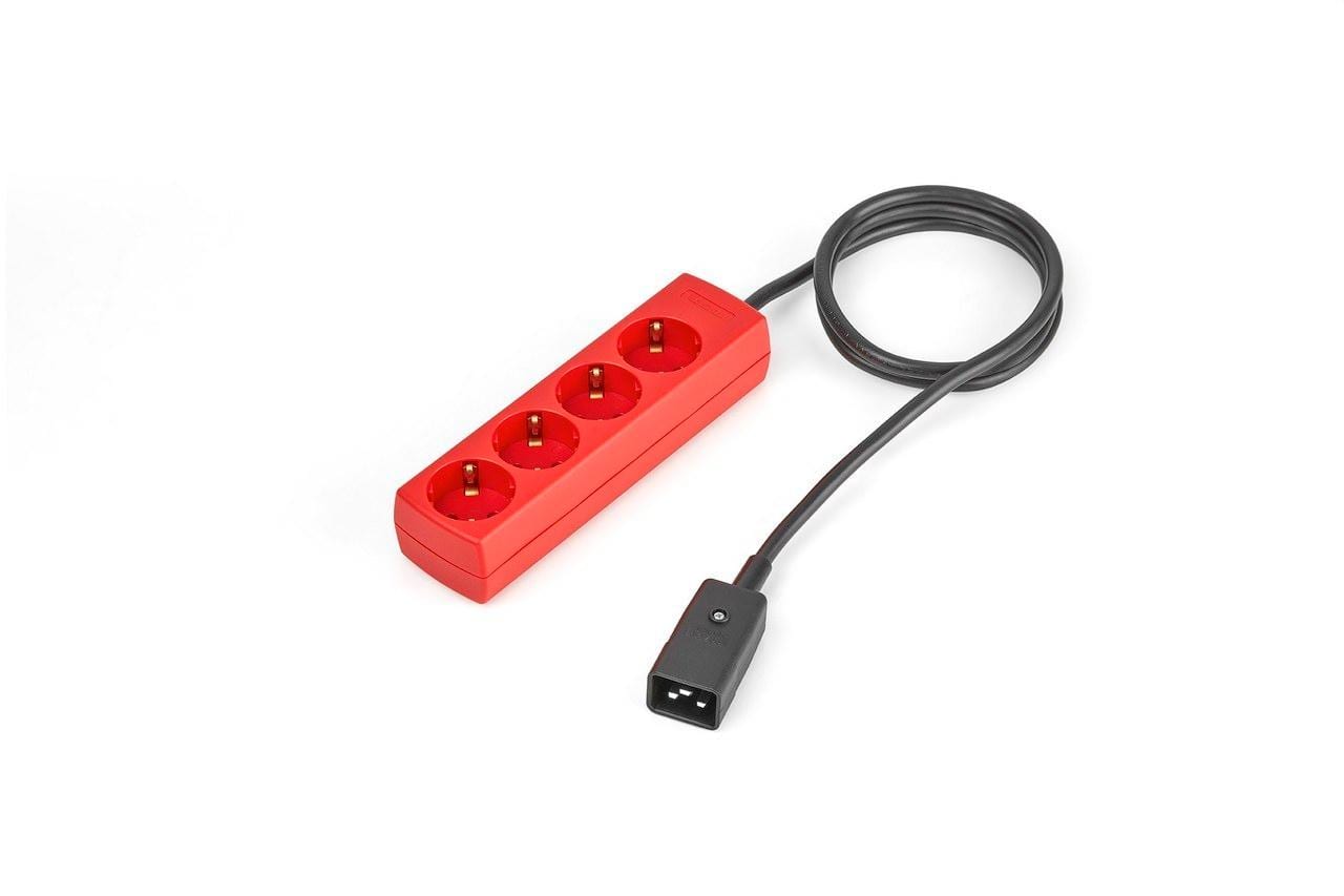 SALICRU - Cable salida 4 tomas IEC C20/4 schuko 2m 16A, rojo