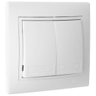 SOLERA - Conmutador interruptor doble 10A 250V 83x81 tornillo blanco