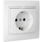SOLERA - Base enchufe 2P+TT con obturador 16A 250V 83x81 tornillo blanco