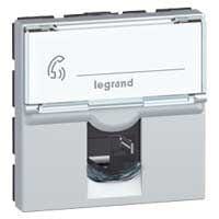 LEGRAND - Base RJ45 Mosaic - Cat.6A - UTP - 2 módulos - Aluminio