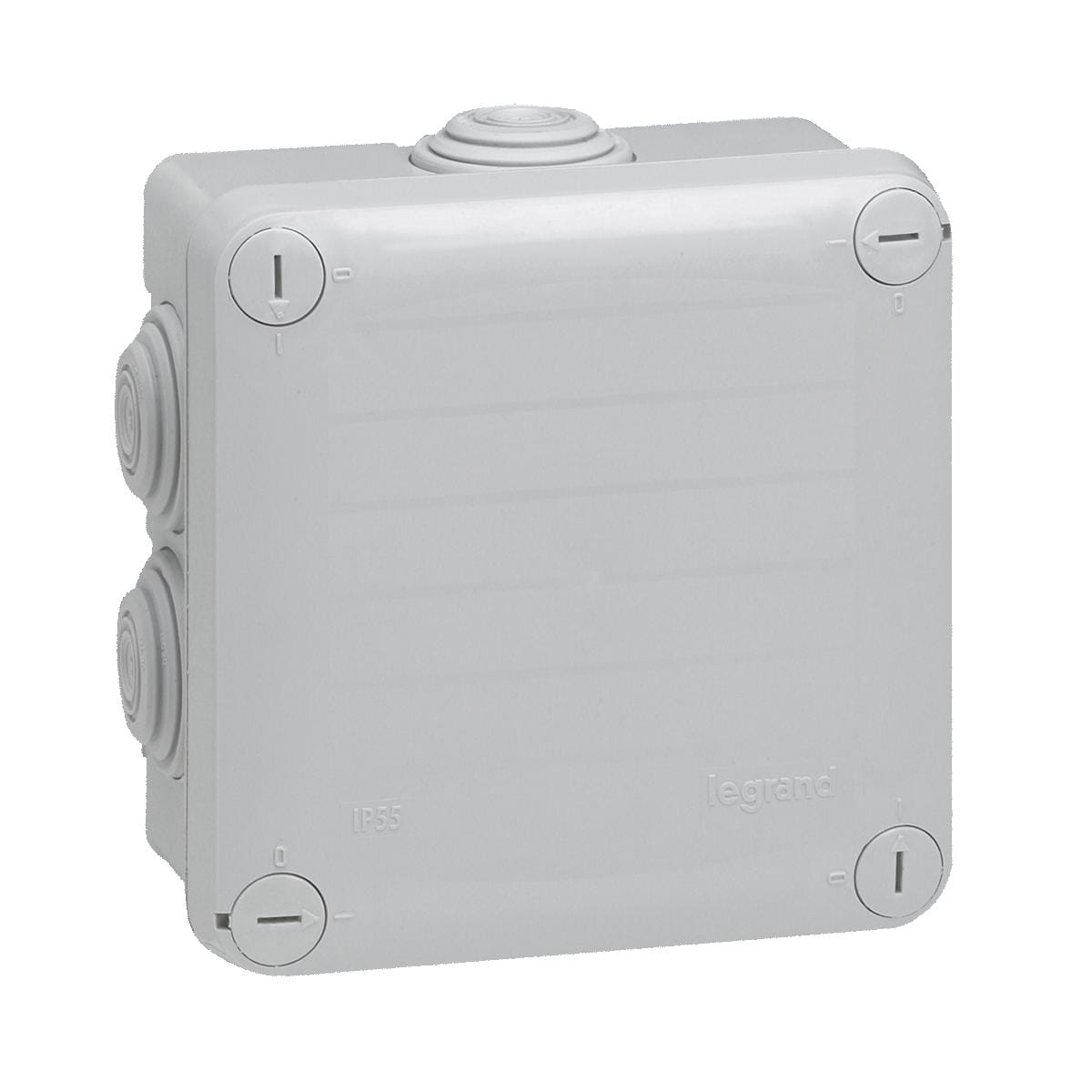 LEGRAND - Caja de derivación para conexiones, Plexo IP55, cuadrada. Dimensiones: 105x105x55mm. 7 conos. Color gris