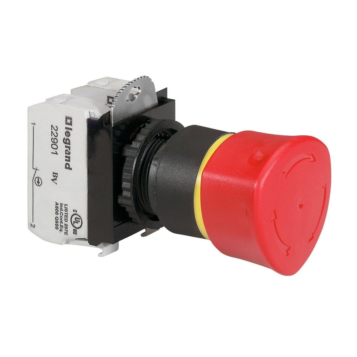 LEGRAND - Cabezal de seta de enclavamiento completo Osmoz no iluminado IP69 Ø40 EN 418 - pulsador - giratorio