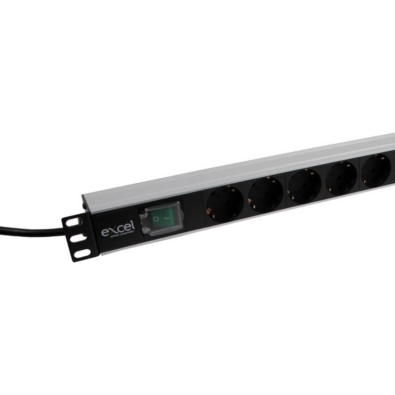 EXCEL - PDU CON 8 SCHUKO 16AMP CON INTERRUPTOR Y INDICADOR LED