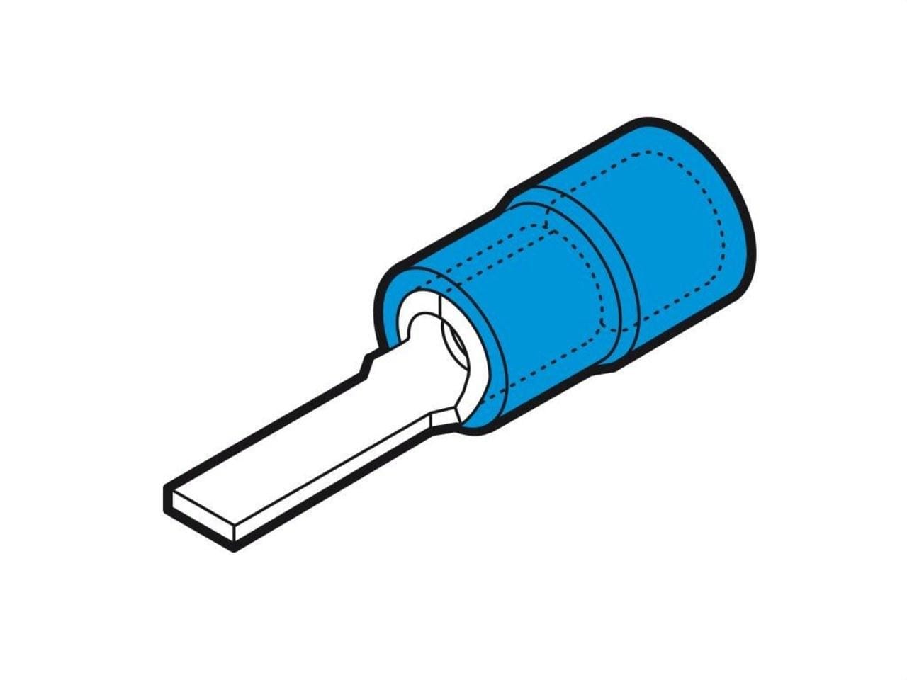 CEMBRE - Terminal puntera plana preaislado BF-PP12 sección 1,5-2,5mm² largo 12,8mm azul