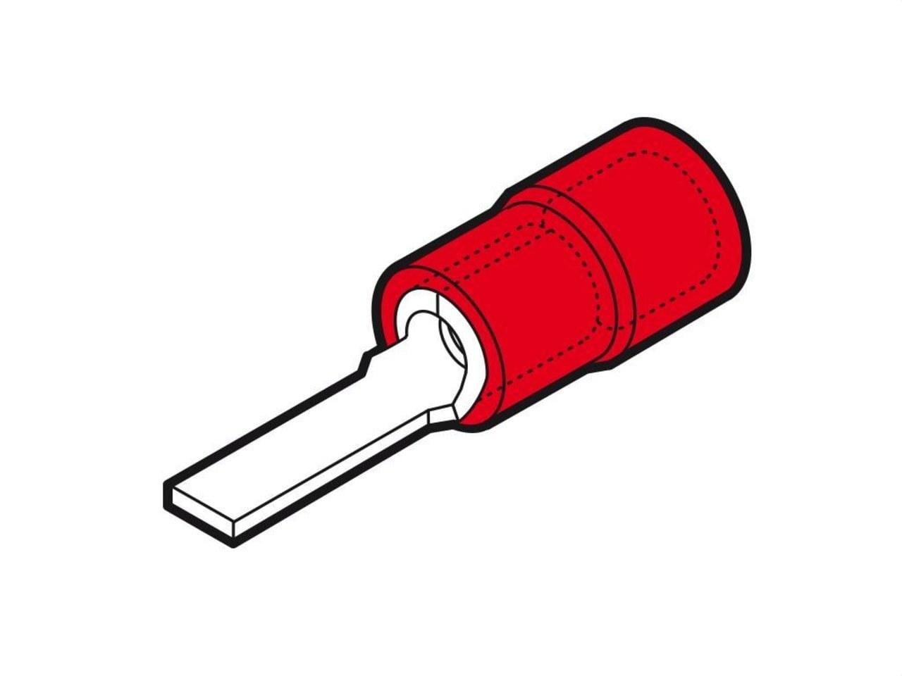 CEMBRE - Terminal puntera plana preaislado RF-PP12/19 sección 0,25-1,5mm² largo 13,2mm rojo