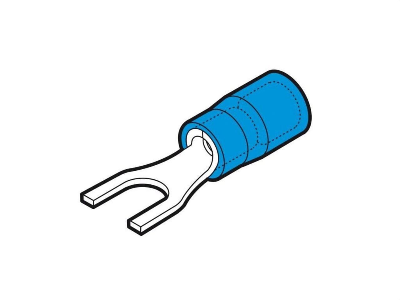CEMBRE - Terminal horquilla preaislado BP-U4 sección 1,5-2,5mm² 4,3mm azul