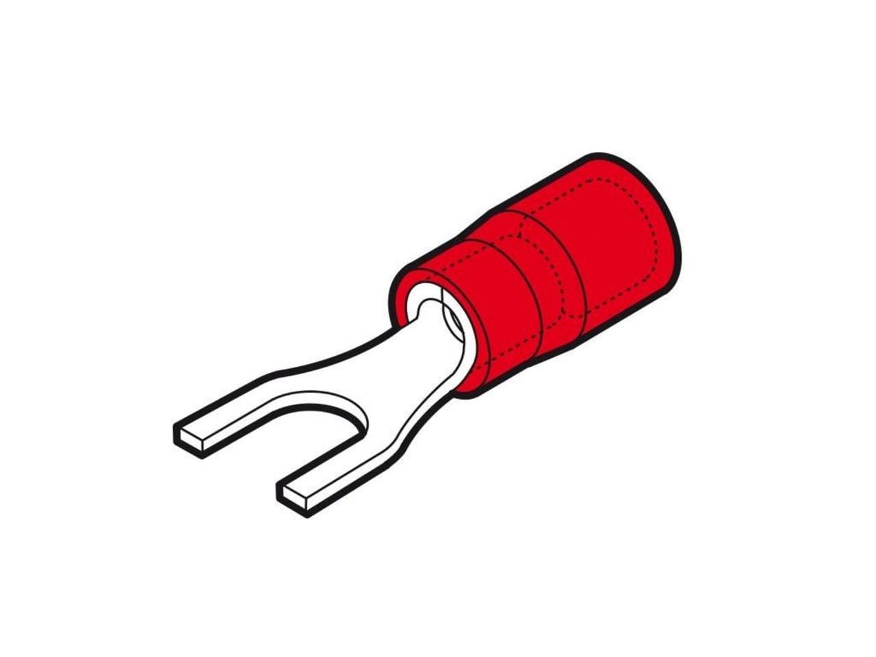 CEMBRE - Terminal horquilla preaislado RP-U4 sección 0,25-1,5mm² 4,3mm rojo