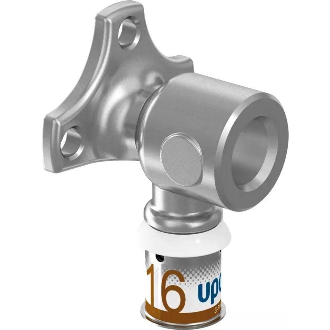 UPONOR - Codo fijación 20-Rp3/4"FT Uponor S-Press PLUS para instalaciones en pared o fijación en placa evitando el giro