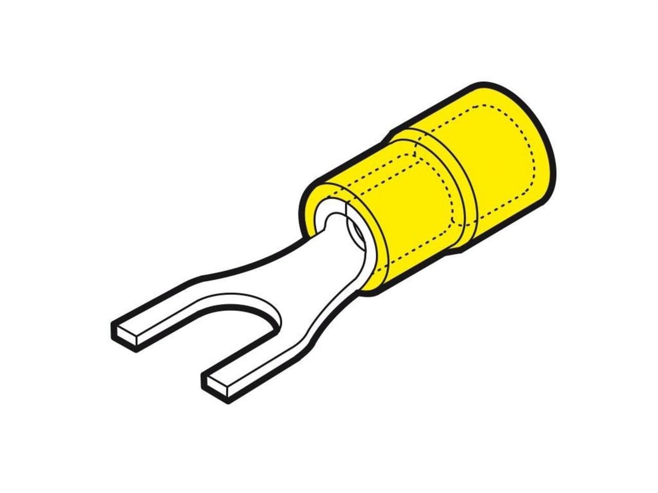 CEMBRE - Terminal horquilla preaislado GF-U4 sección 4-6mm² 4,3mm amarillo