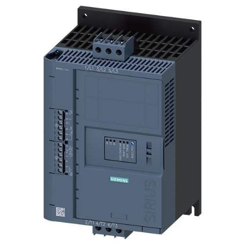 SIEMENS - Arrancador suave 47A 110-250V AC conexión tornillo salida analógica 200-480V